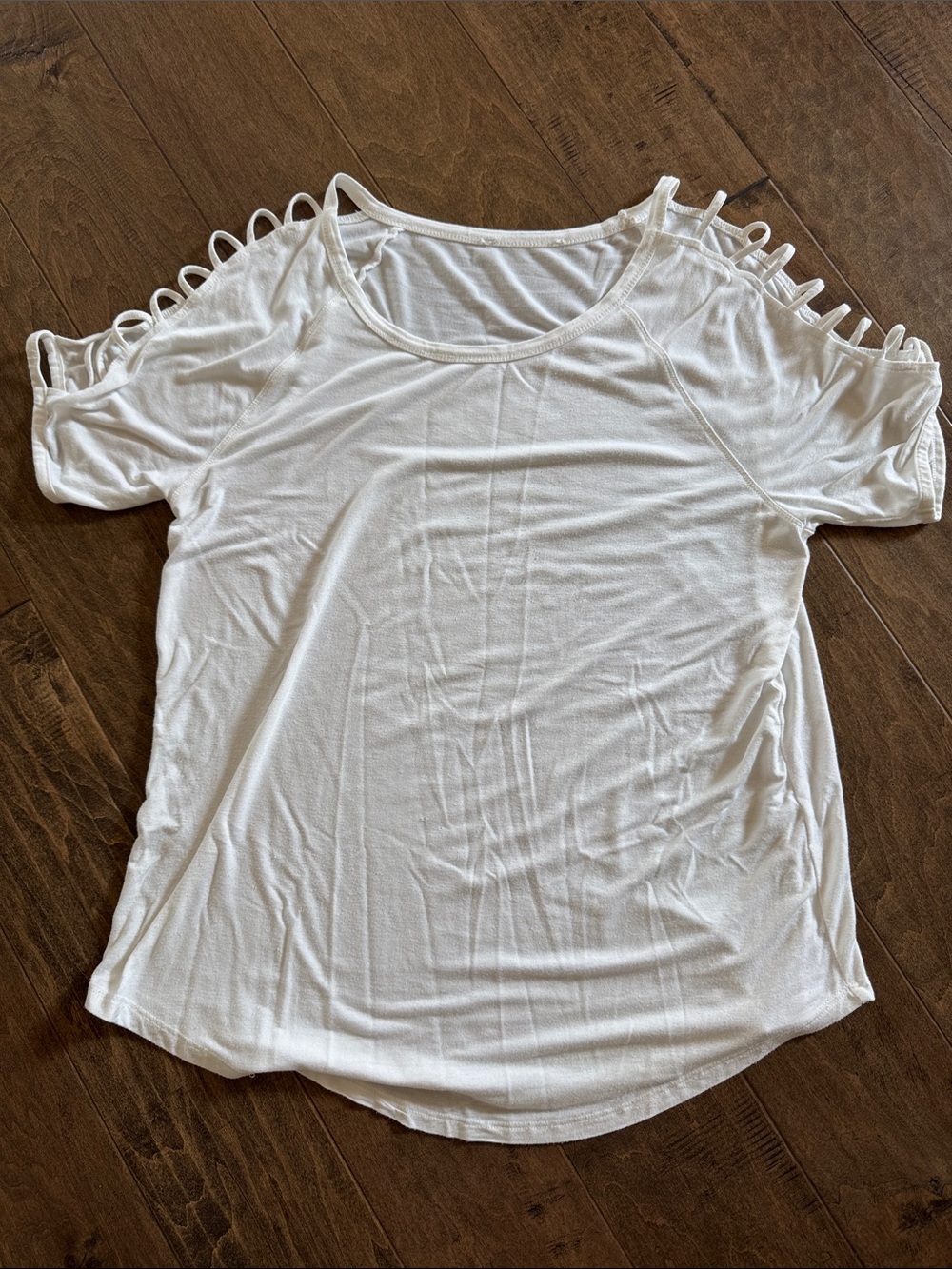 Women’s White Loop Sleeve Top